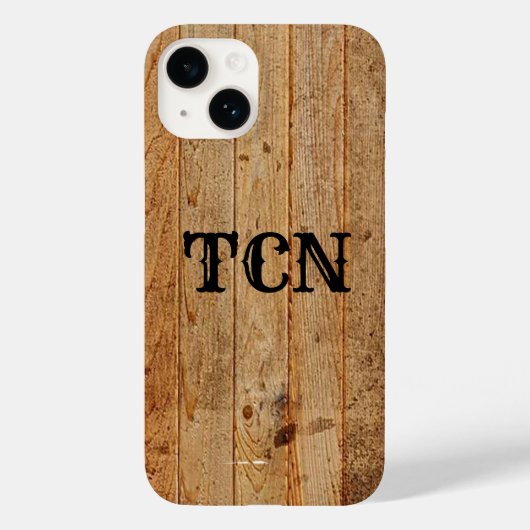 Monogram Hout Rustiek Landelijk Bruin Zwart Case-Mate iPhone Case (Achterkant)