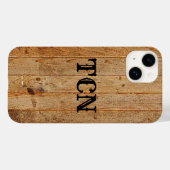 Monogram hout Rustisch Land Bruin Zwart Case-Mate iPhone Case (Achterkant (horizontaal))