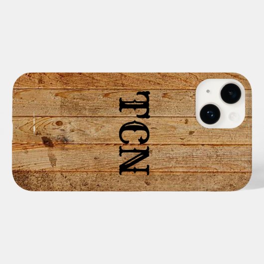 Monogram hout Rustisch Land Bruin Zwart Case-Mate iPhone Case (Achterkant (horizontaal))