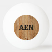Monogram hout Rustisch Land Bruin Zwart Pingpongbal (Voorkant)