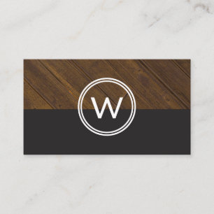 Monogram Hout Twee Tinten Visitekaartje