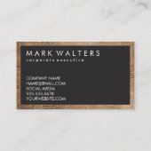 Monogram hout twee ton | Lederbekleding Visitekaartje (Achterkant)