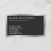 Monogram hout twee ton | Metaalgrens Visitekaartje (Achterkant)