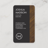 Monogram Hout Twee Tone III Visitekaartje (Achterkant)