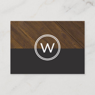 Monogram Hout Twee Tons Visitekaartje