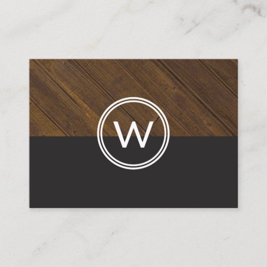 Monogram Hout Twee Tons Visitekaartje (Voorkant)