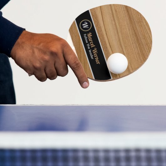 Monogram Houtachtig Rustiek Tafeltennisbatje (Insitu)
