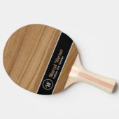 Monogram Houtachtig Rustiek Tafeltennisbatje (Zijkant)