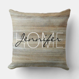 Monogram houtachtige korrels #2 kussen