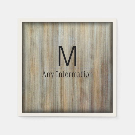 Monogram houtachtige korrels #2 servet (Voorkant)