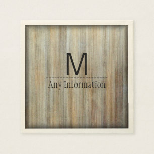 Monogram houtachtige korrels #2 servet