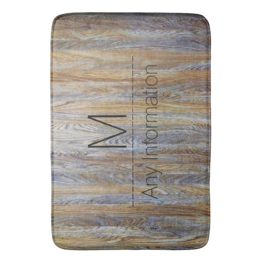 Monogram houtachtige korrels #4 badmat (Voorkant Verticaal)