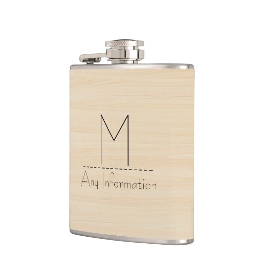 Monogram houtachtige korrels heupfles (Links)