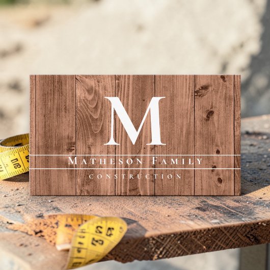 Monogram Houtbouw Aannemer branding Visitekaartje