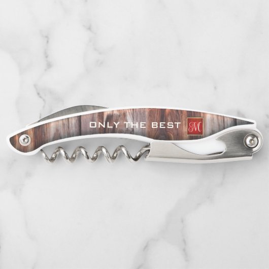 Monogram Houten Kurkentrekker (Achterkant)