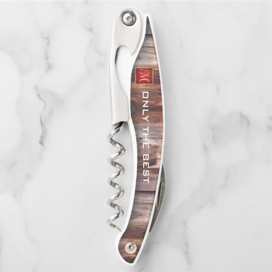 Monogram Houten Kurkentrekker (Voorkant)