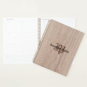 Monogram houten plank Kijk Oude Manuscript Sjabloo Planner (Display)