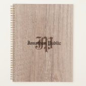 Monogram houten plank Kijk Oude Manuscript Sjabloo Planner (Voorkant)