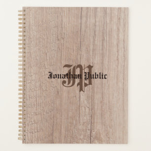 Monogram houten plank Kijk Oude Manuscript Sjabloo Planner