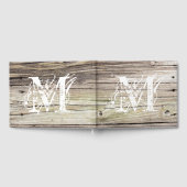 Monogram houten planken gastenboek in landelijke s (Volledig)