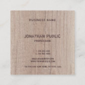 Monogram houtkap Kijk naar oogdrukte tekst Vierkante Visitekaartje (Achterkant)