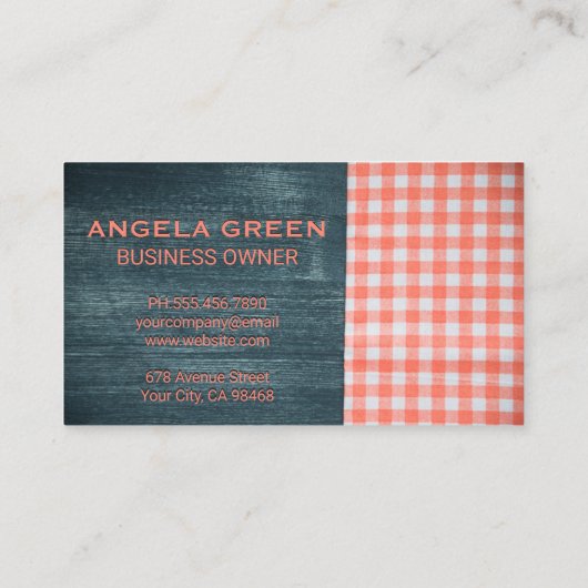 Monogram | Houtkorrels | Tafelstof Visitekaartje (Achterkant)