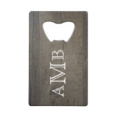 Monogram houtlook creditkaart flessenopener (Voorkant)