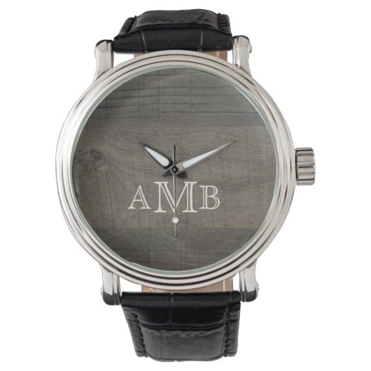 Monogram houtlook horloge (Voorkant)