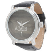 Monogram houtlook horloge (Gekanteld)