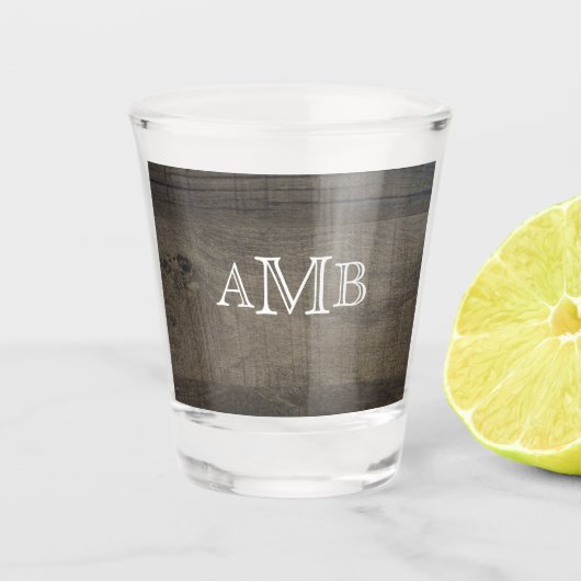 Monogram houtlook shot glas (Voorkant)