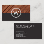 Monogram houtnerf twee tonen visitekaartje (Voorkant / Achterkant)