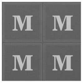 Monogram houtskool-pleinen stof