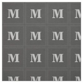 Monogram houtskool-pleinen stof