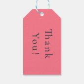 Monogram Houtskool Roze Strepen Bewerkbare Elegant Cadeaulabel (Achterkant)