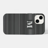 Monogram houtskoolstrepen iPhone hoesje (Achterkant horizontaal)