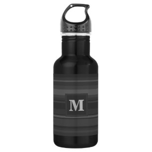 Monogram houtskoolstrepen waterfles