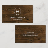 Monogram houtstructuur | Timmerman Visitekaartje (Voorkant / Achterkant)