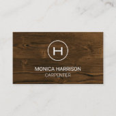 Monogram houtstructuur | Timmerman Visitekaartje (Voorkant)