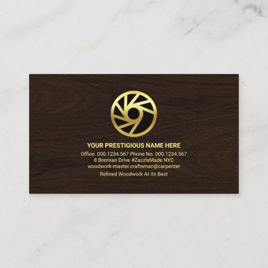 Monogram houtwerk van houtnerf visitekaartje (Achterkant)