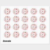 Monogram Huizen & Snoepjes Patroon 1,5-in Ronde Sticker (Vel)