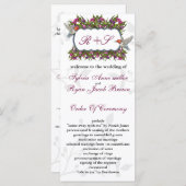 MONOGRAM humming birds Wedding programma Programmakaart (Voorkant / Achterkant)