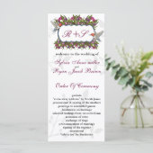 MONOGRAM humming birds Wedding programma Programmakaart (Staand voorkant)