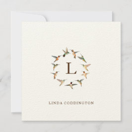 Monogram Hummingbird Note Card Notitiekaartje