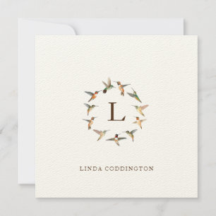 Monogram Hummingbird Note Card Notitiekaartje