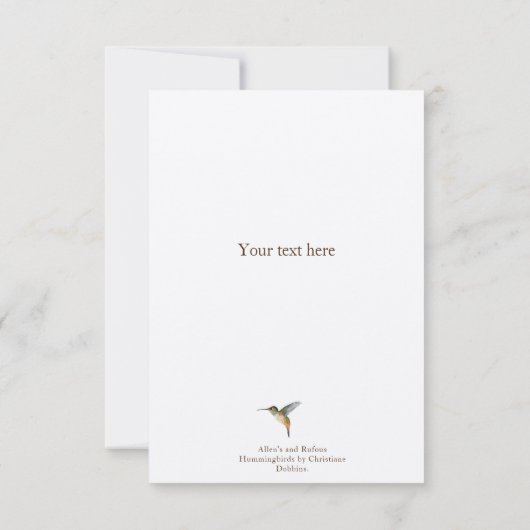 Monogram Hummingbird Note Card Notitiekaartje (Achterkant)