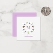 Monogram Hummingbird Notitiekaartje (Voorkant / Achterkant in situ)