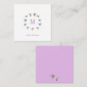 Monogram Hummingbird Notitiekaartje (Voorkant / Achterkant)