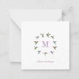 Monogram Hummingbird Notitiekaartje