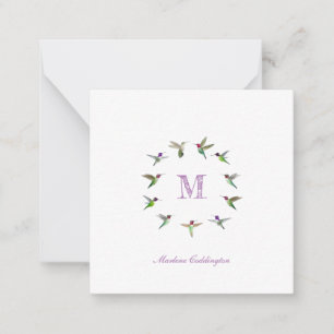 Monogram Hummingbird Notitiekaartje