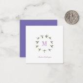 Monogram Hummingbird Notitiekaartje (Voorkant / Achterkant in situ)